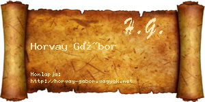 Horvay Gábor névjegykártya