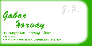 gabor horvay business card